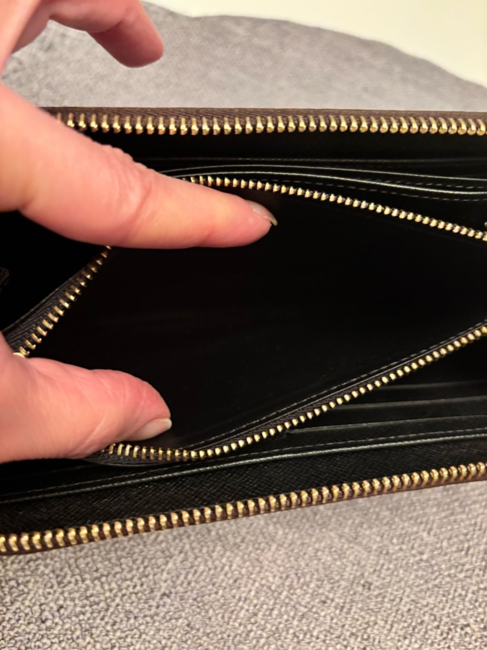 Louis Vuitton Monogram Canvas Zip Pouch in Tan and Dark Brown - Picture 3 of 9